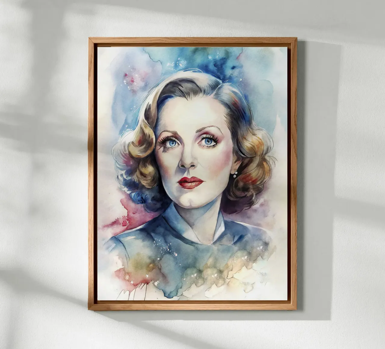 Bette Davis in acquerello alluminio dibond da ARTVI-SHOP