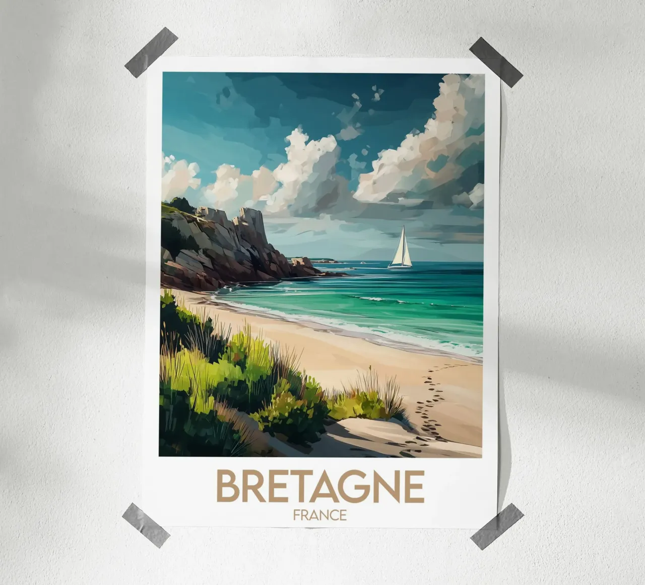 Affiche Bretagne Frankreich Poster von Frame the World