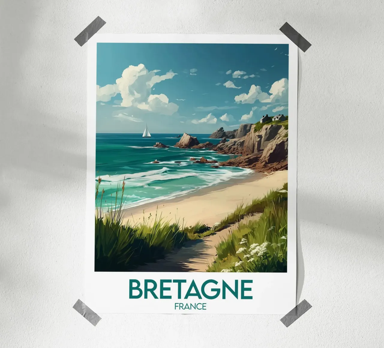 Affiche Bretagne Frankreich Poster von Frame the World