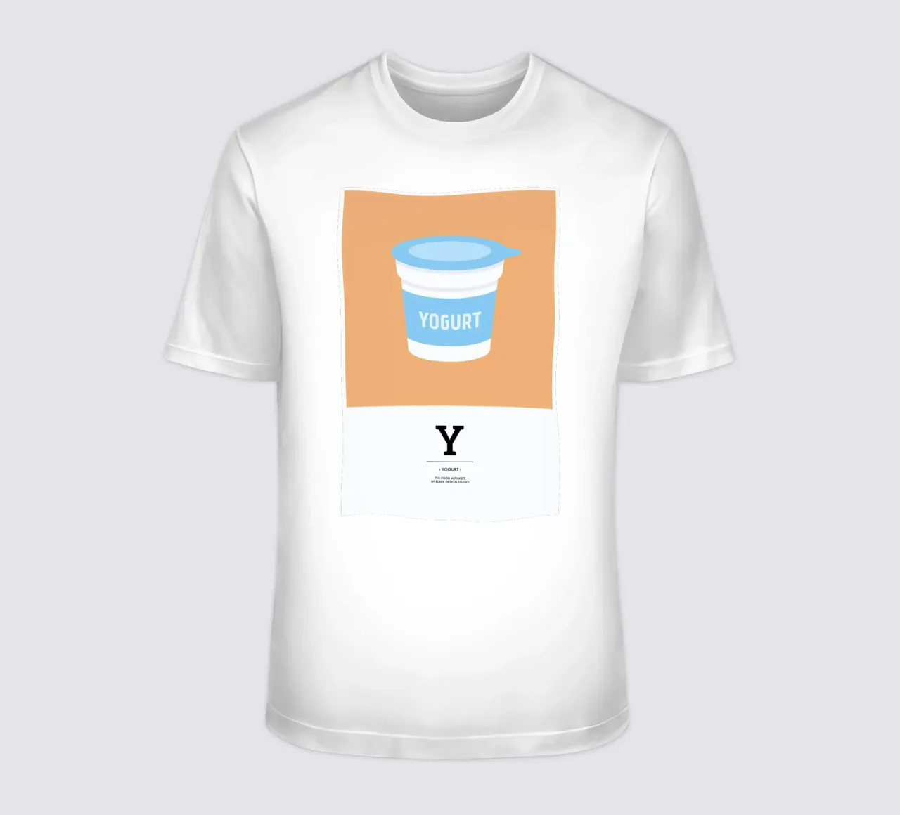„The Food Alphabet“ - Y like Yogurt t-shirt da BLAEK Design Studio