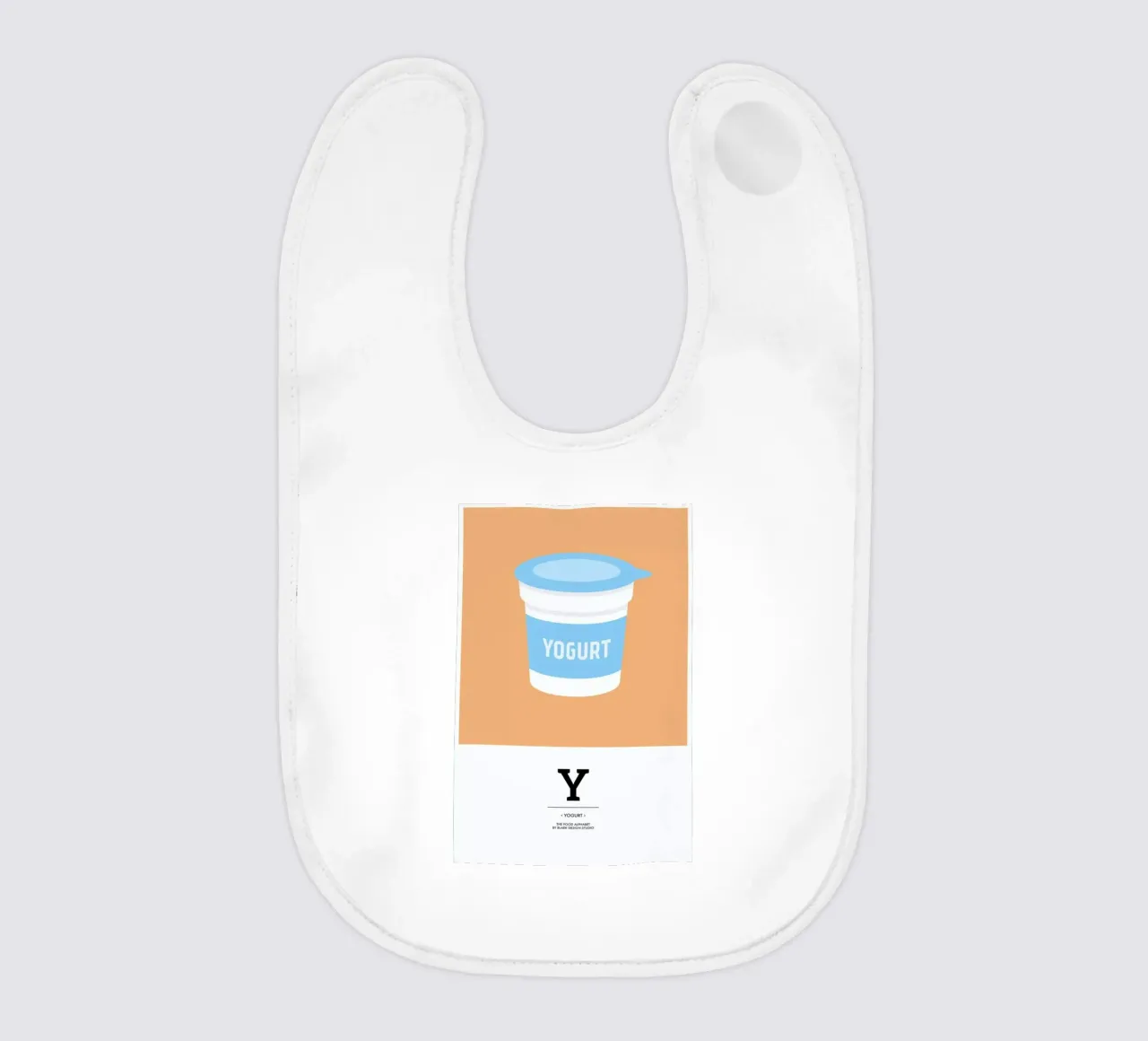 „The Food Alphabet“ - Y like Yogurt bavaglino da BLAEK Design Studio