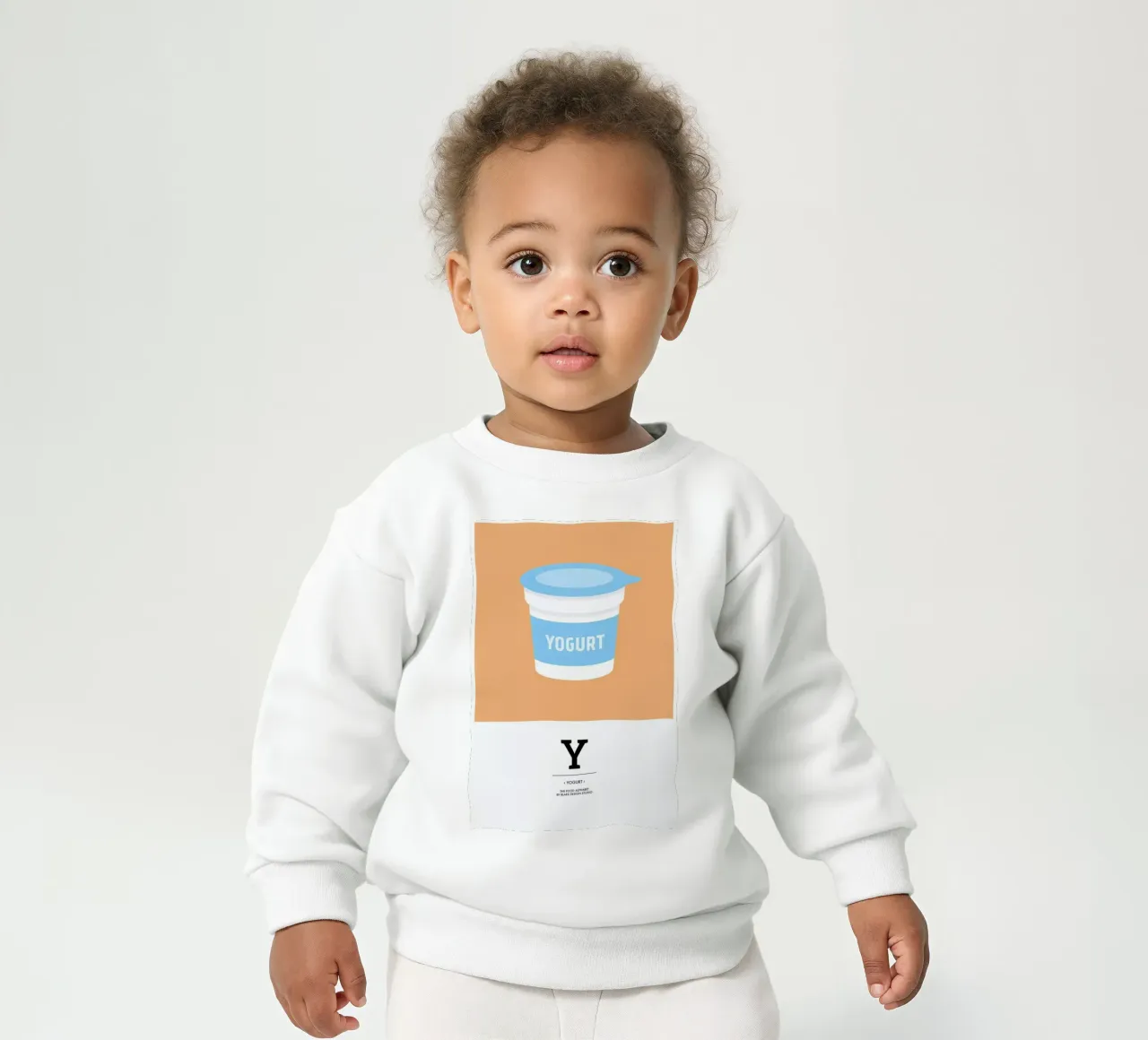 „The Food Alphabet“ - Y like Yogurt felpa neonato da BLAEK Design Studio