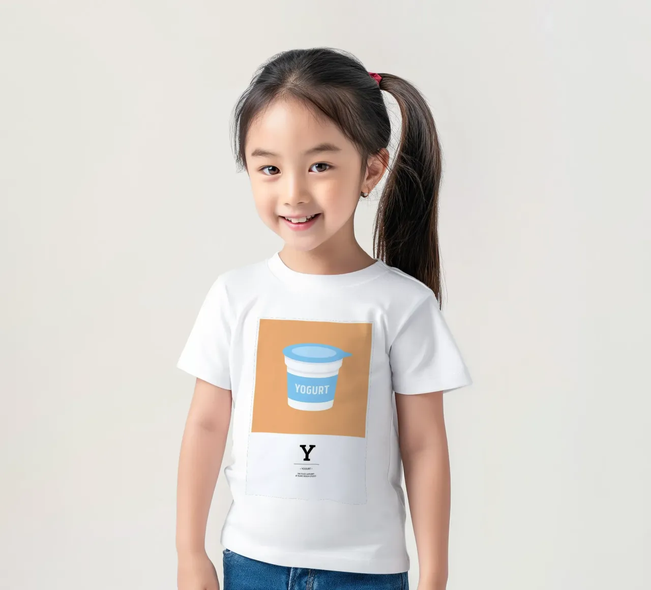 „The Food Alphabet“ - Y like Yogurt camiseta para niños de BLAEK Design Studio