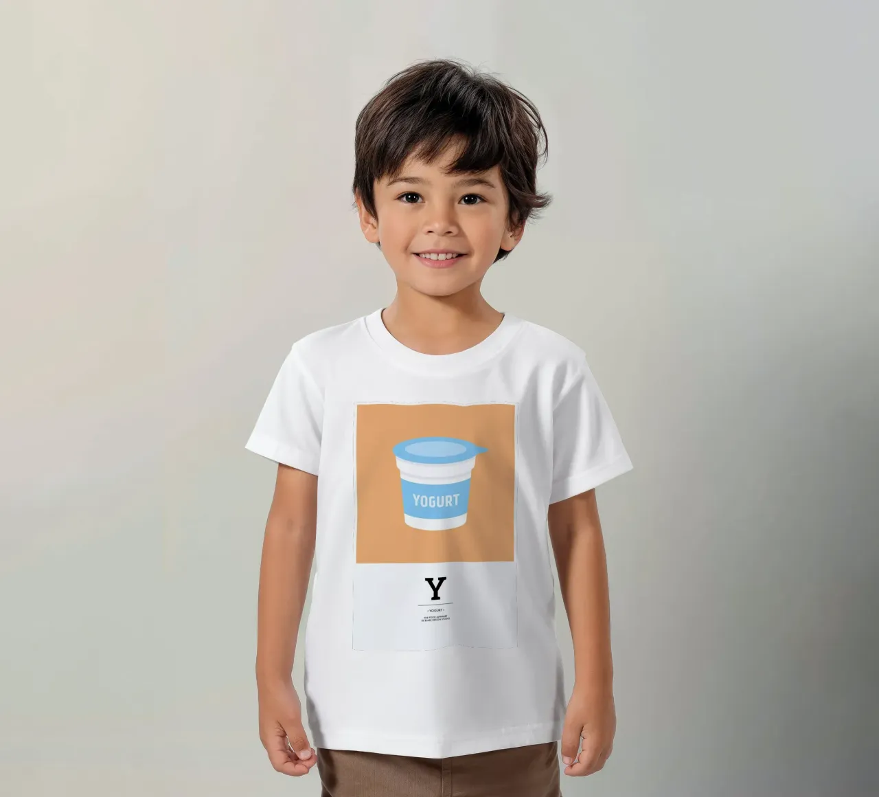 „The Food Alphabet“ - Y like Yogurt camiseta para niños de BLAEK Design Studio