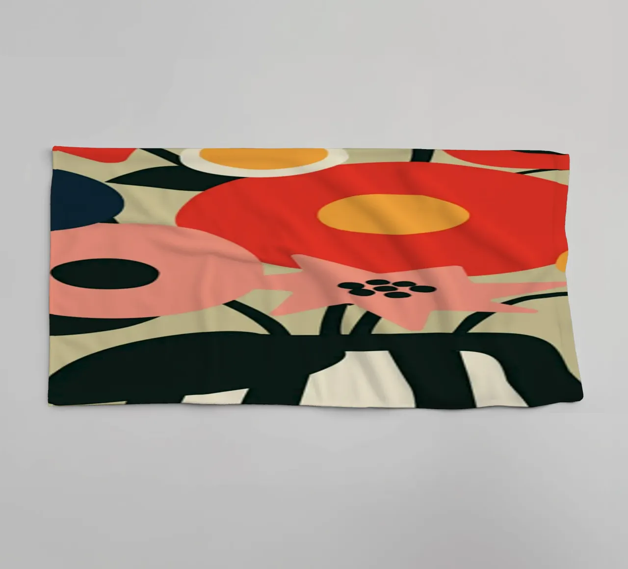 Modern Flower Art Print – Bold Botanical Wall Poster asciugamano da bagno da Spunk