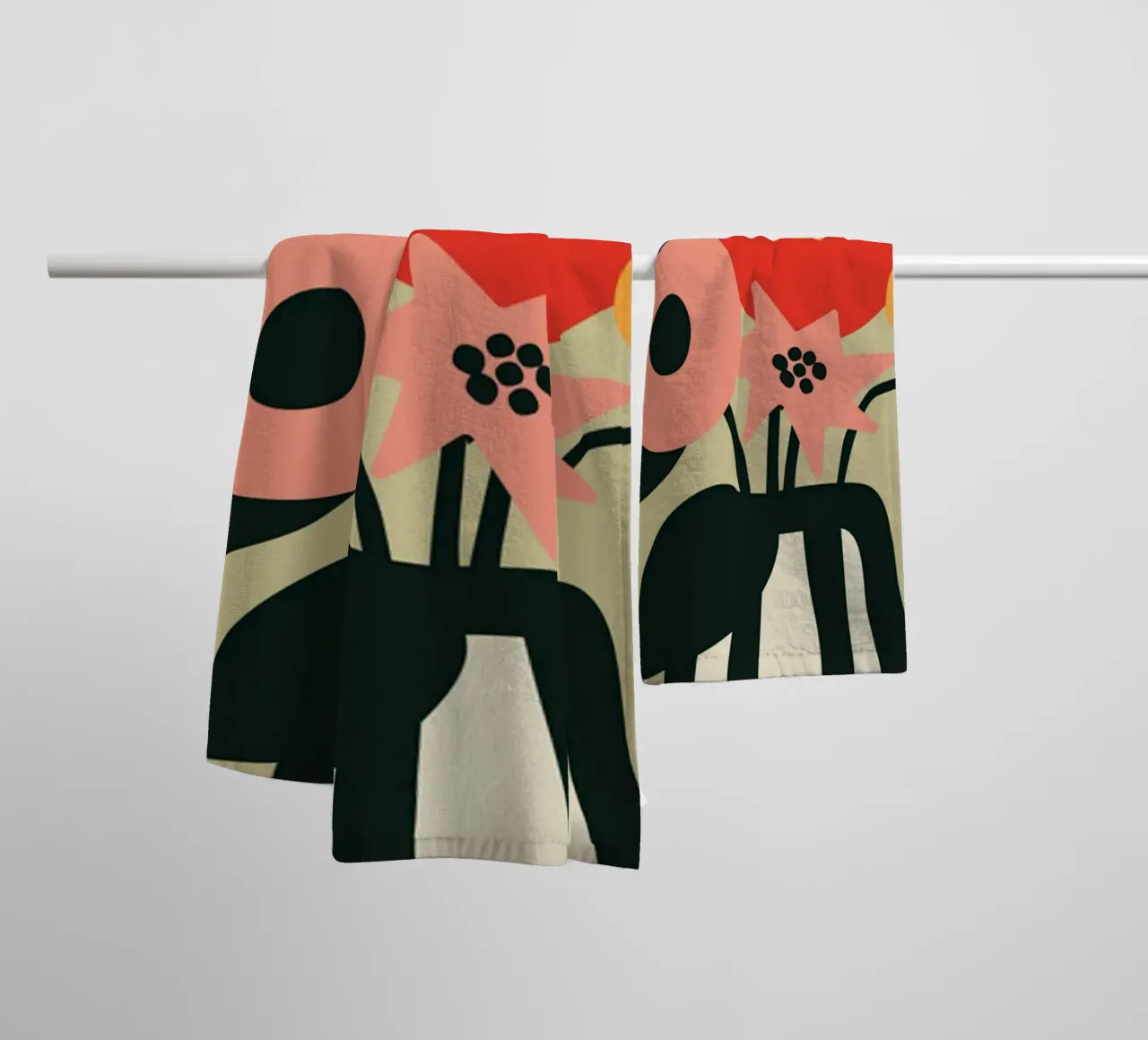 Modern Flower Art Print – Bold Botanical Wall Poster asciugamano da bagno da Spunk