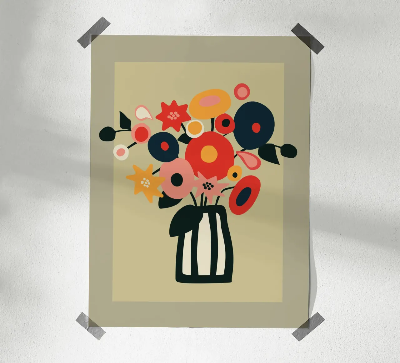 Modern Flower Art Print – Bold Botanical Wall Poster carta hahnemühle da Spunk