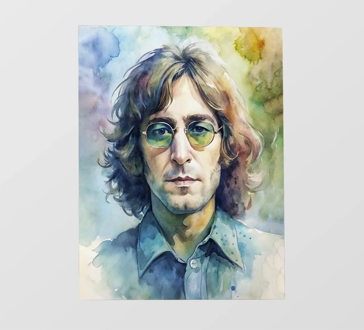 John Lennon in Aquarell Fototapete von 🎁 ARTVI-SHOP