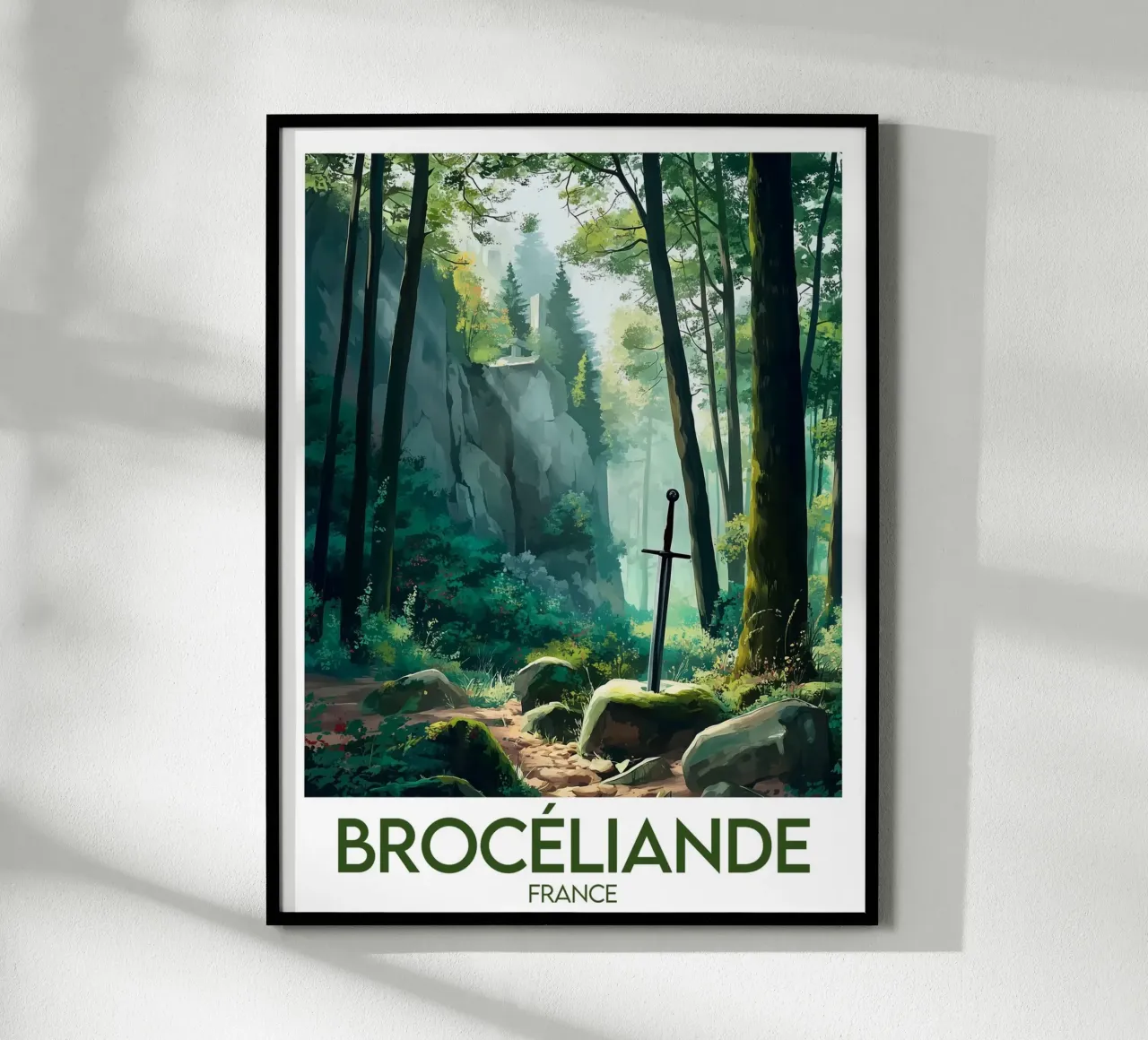 Poster Brocéliande poster con telaio in legno da Frame the World
