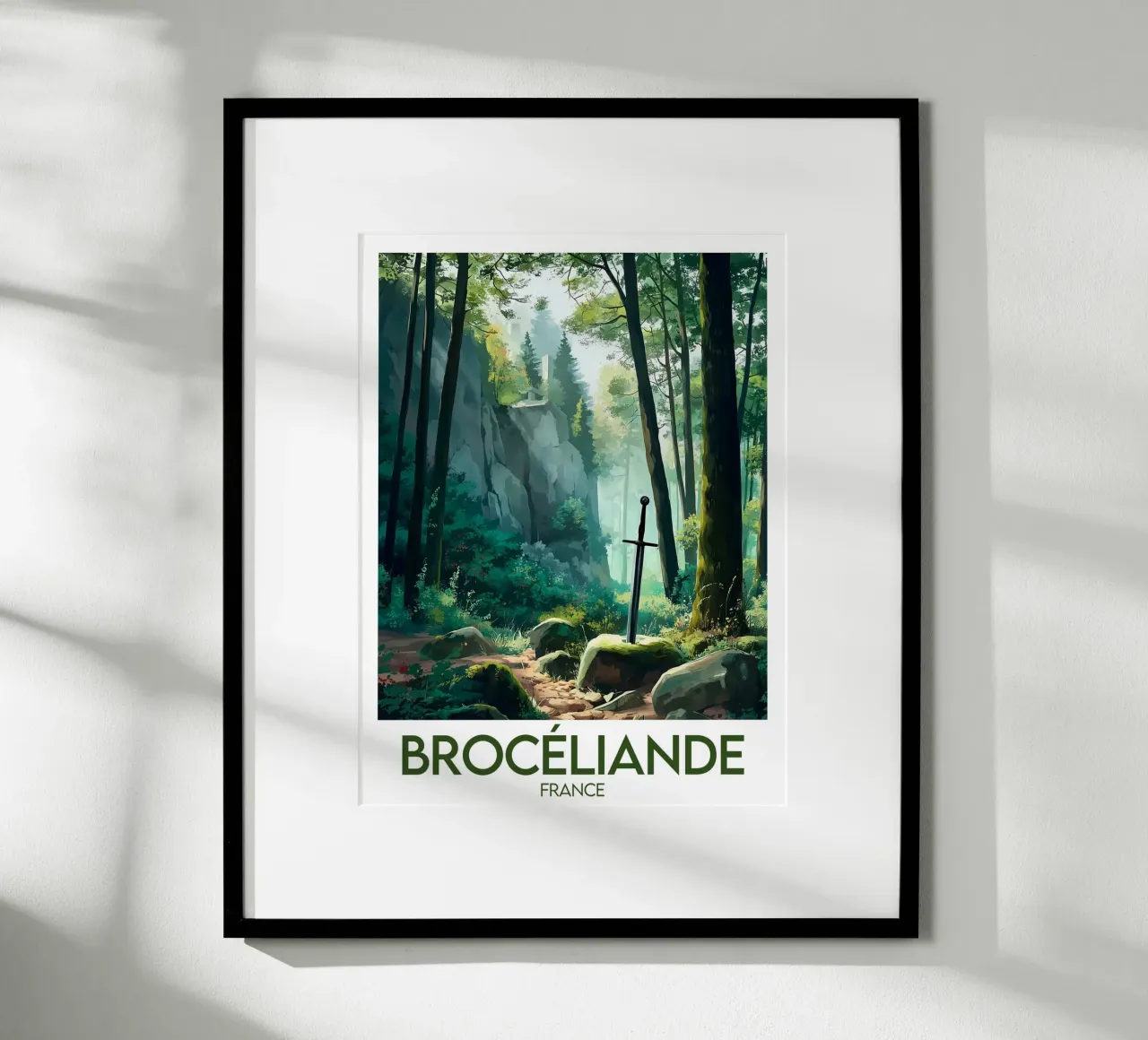 Poster Brocéliande poster con telaio in legno da Frame the World