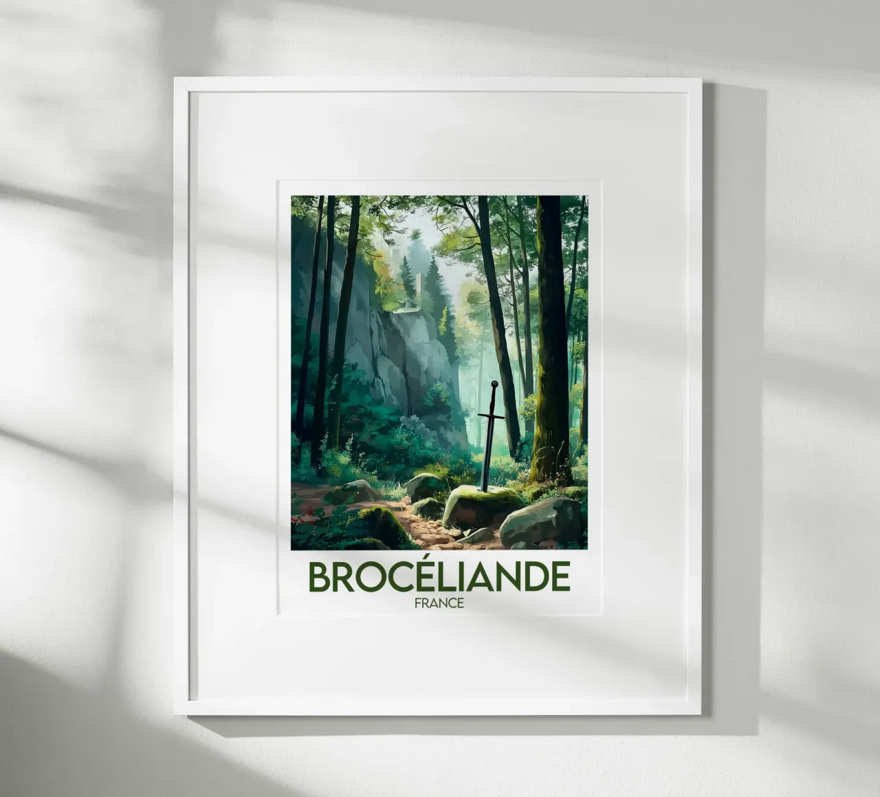 Poster Brocéliande poster con telaio in legno da Frame the World