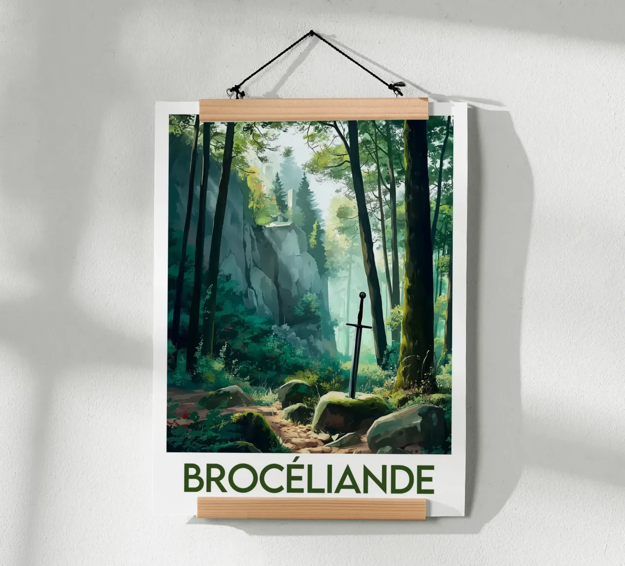 Poster Brocéliande poster con telaio in legno da Frame the World
