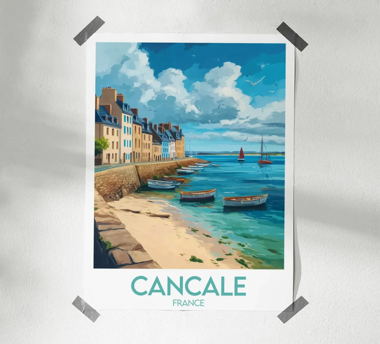 Affiche Cancale France Poster von Frame the World