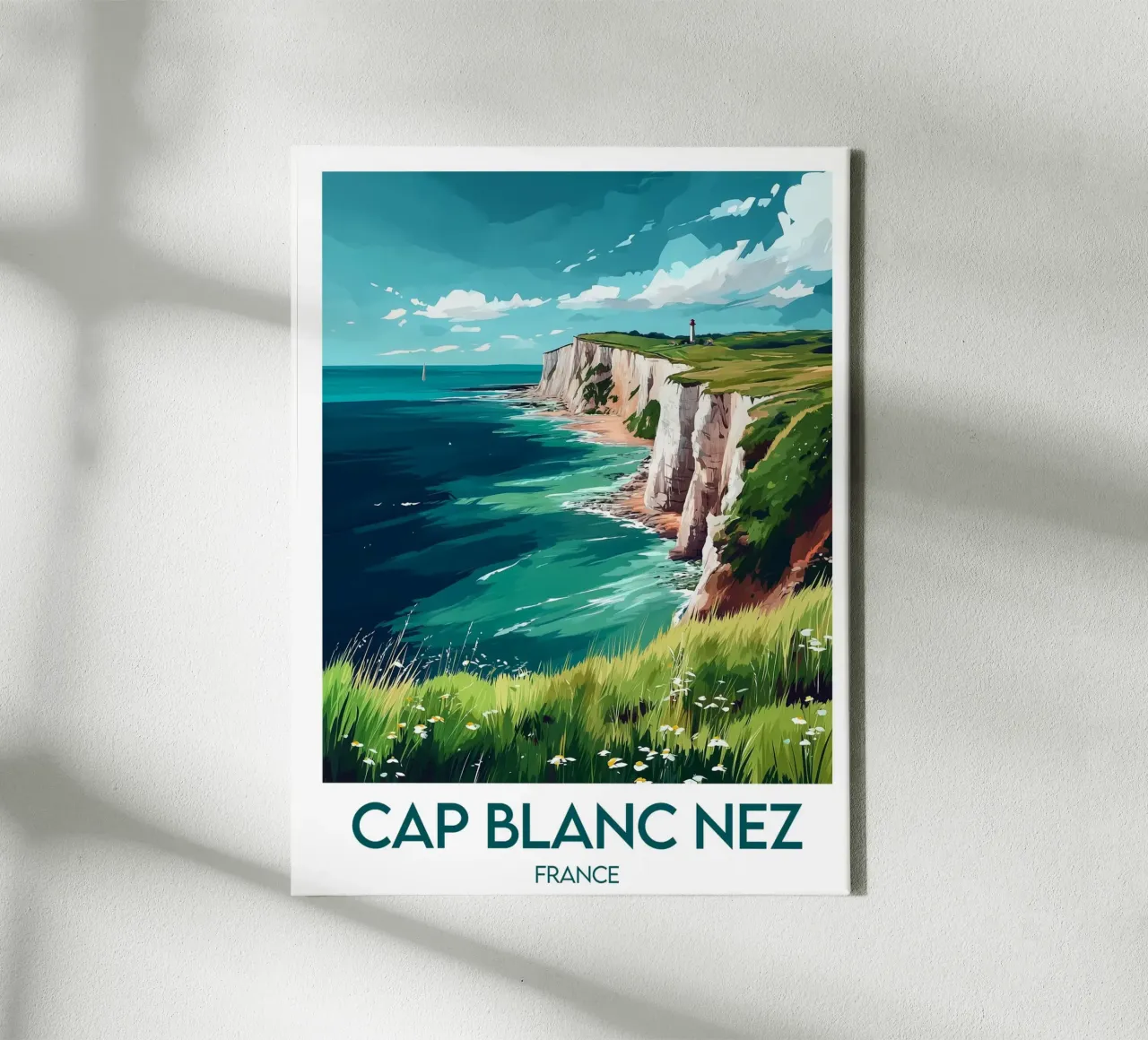 Affiche Cap Blanc Nez tela con Cornice a cassetta da Frame the World