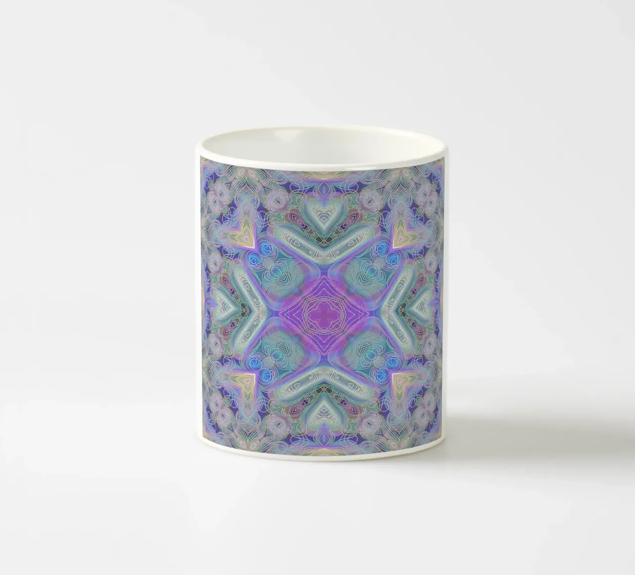 Caleidoscopio di colori vivaci, linee e contorni ordinati tazza in ceramica da Gürsel Yesil Digital Art