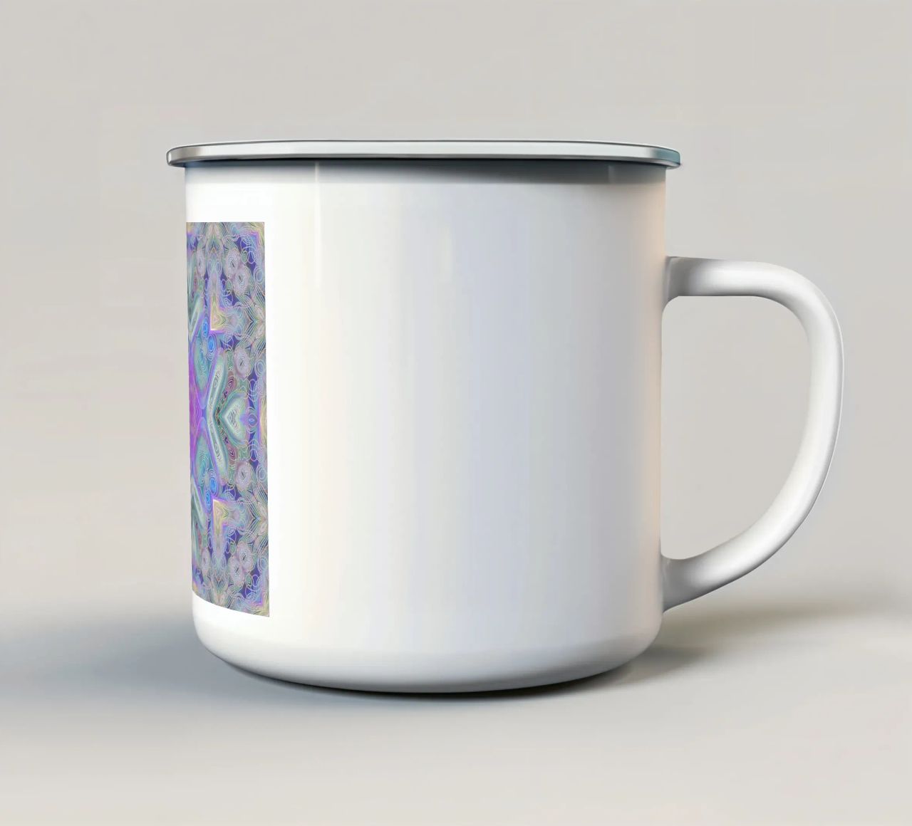 Caleidoscopio di colori vivaci, linee e contorni ordinati tazza in smalto da Gürsel Yesil Digital Art
