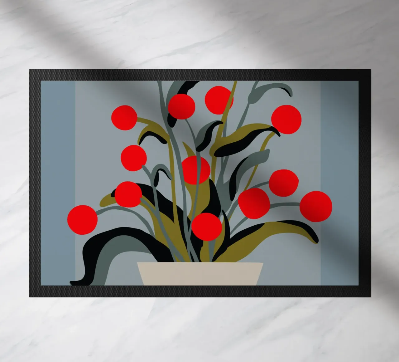 Bold Botanical Print – Modern Red Berries Wall Art zerbino da Spunk