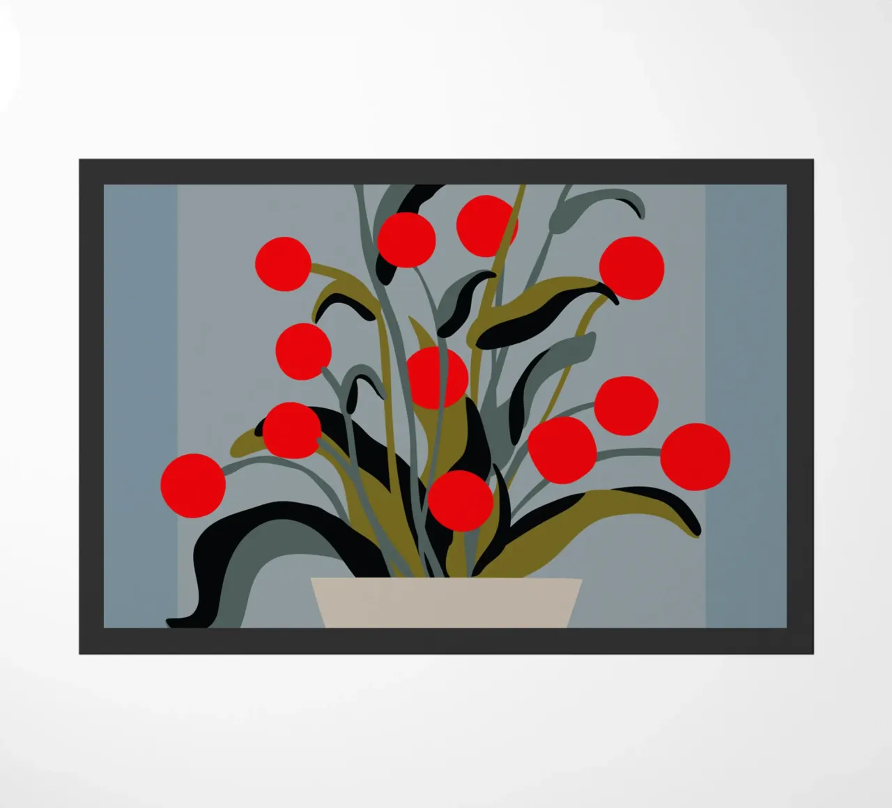Bold Botanical Print – Modern Red Berries Wall Art zerbino da Spunk