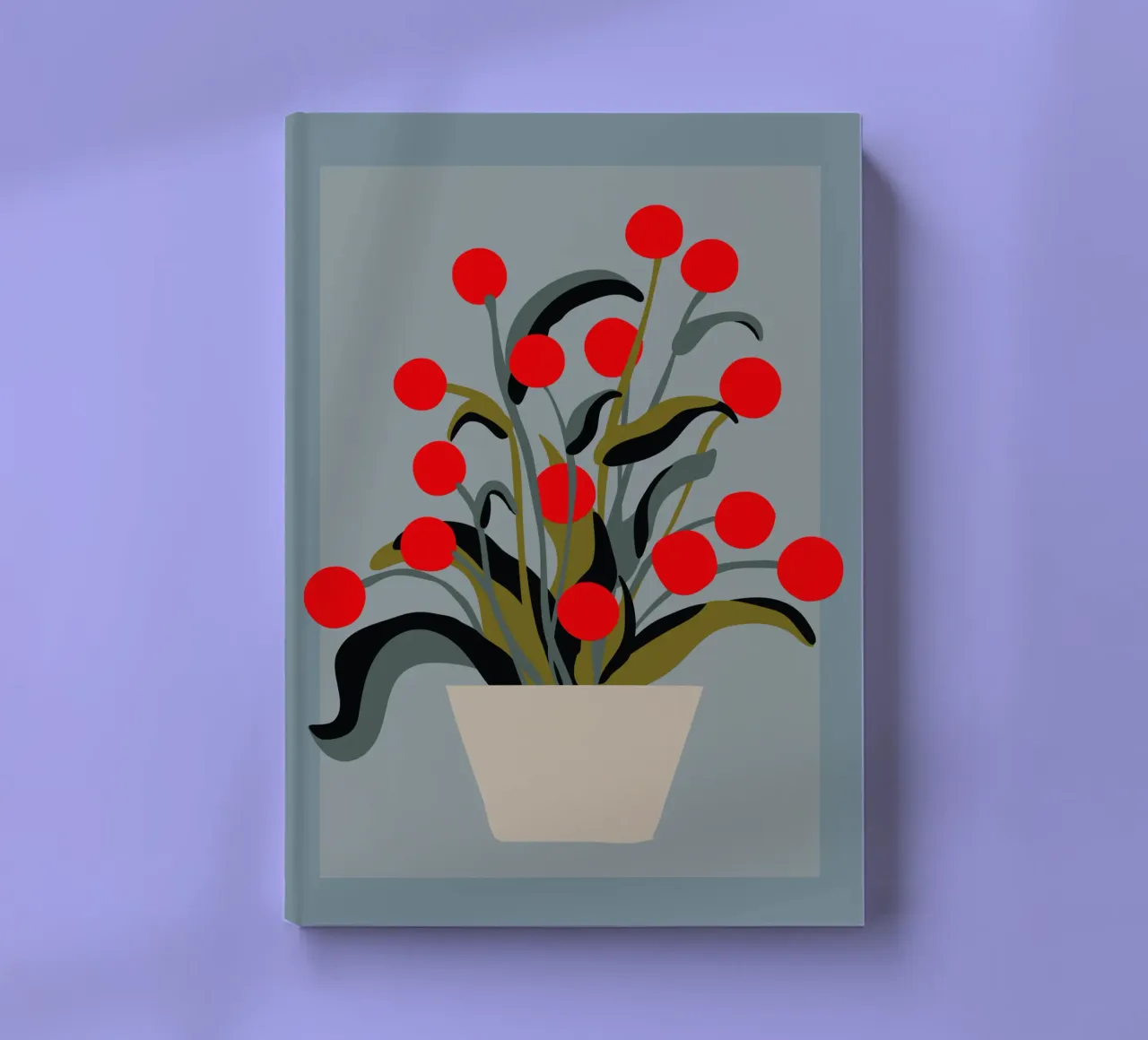 Bold Botanical Print – Modern Red Berries Wall Art notebook by Spunk