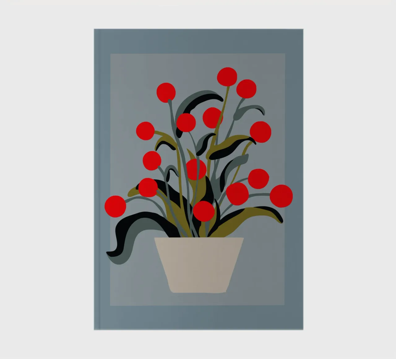 Bold Botanical Print – Modern Red Berries Wall Art notebook by Spunk