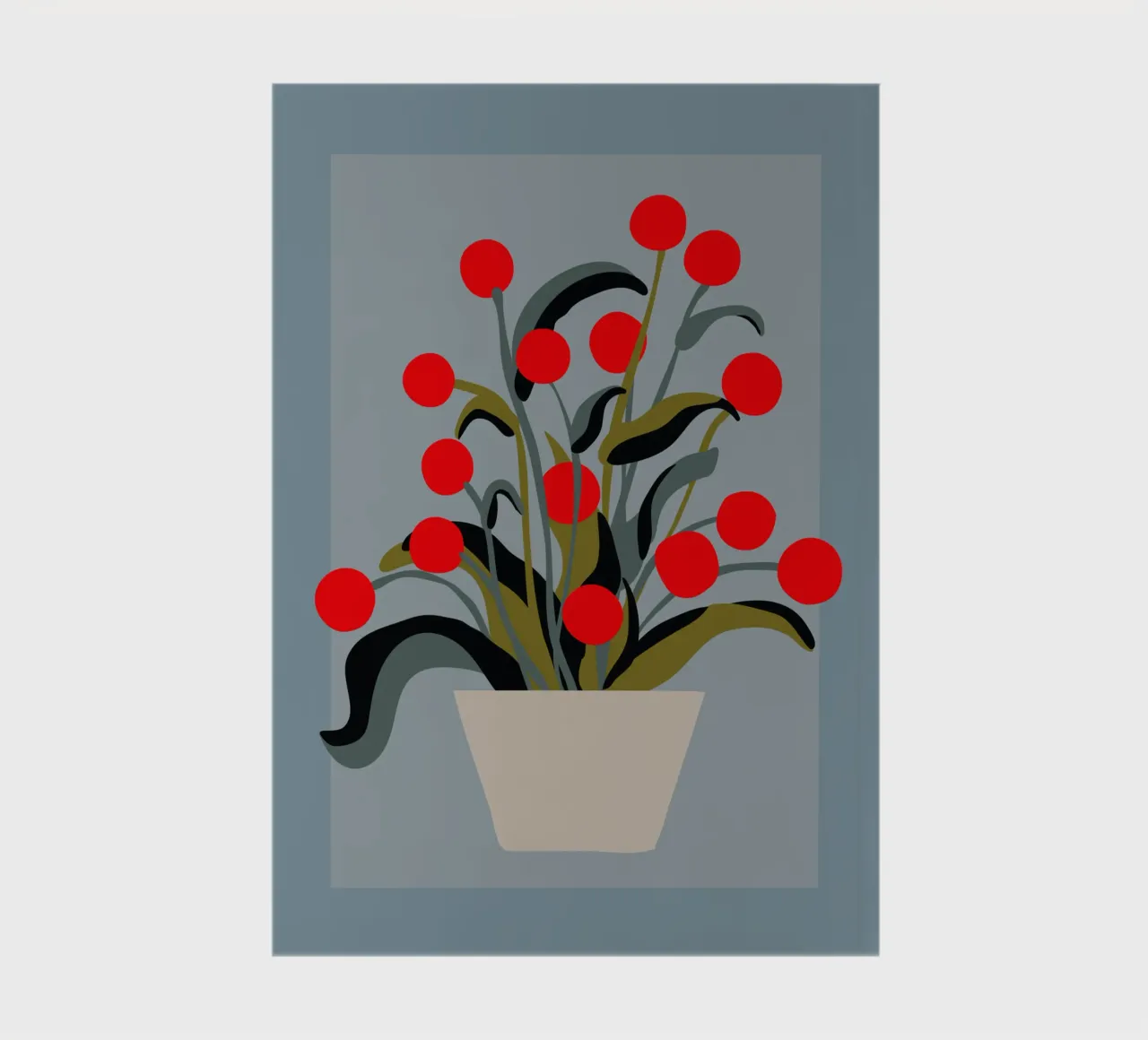 Bold Botanical Print – Modern Red Berries Wall Art notebook by Spunk
