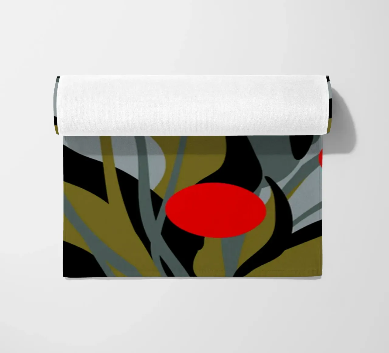 Bold Botanical Print – Modern Red Berries Wall Art telo mare da Spunk