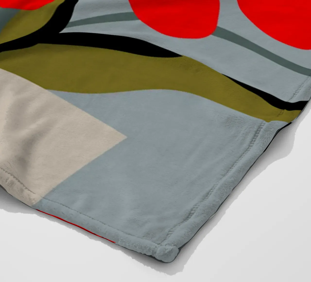 Bold Botanical Print – Modern Red Berries Wall Art coperta in pile da Spunk