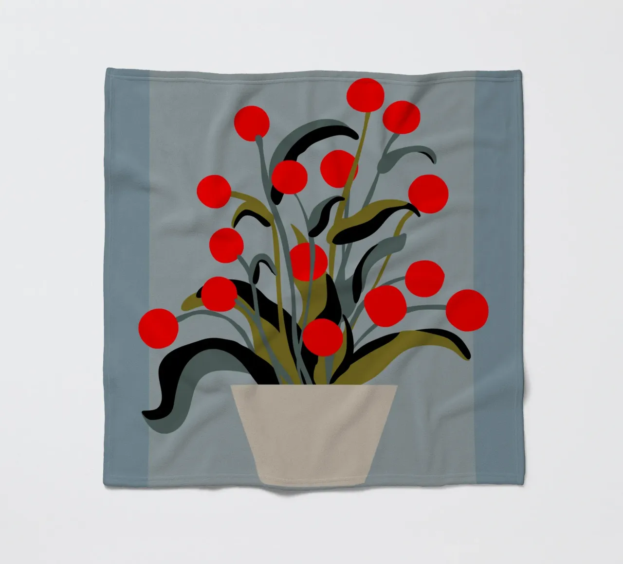 Bold Botanical Print – Modern Red Berries Wall Art coperta in pile da Spunk