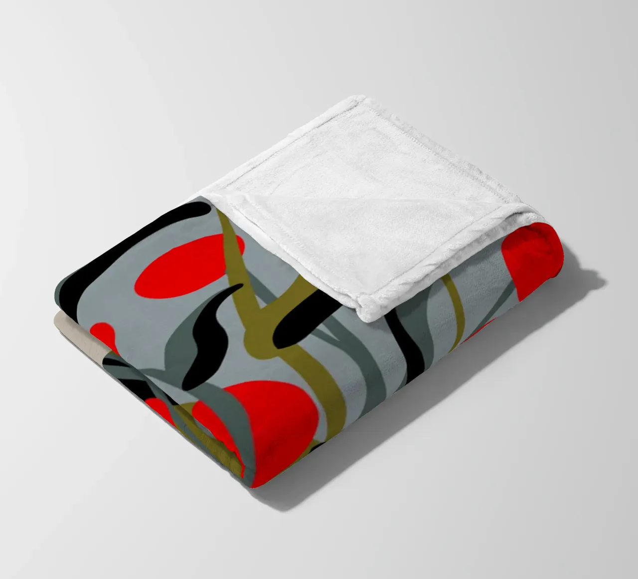Bold Botanical Print – Modern Red Berries Wall Art coperta in pile da Spunk