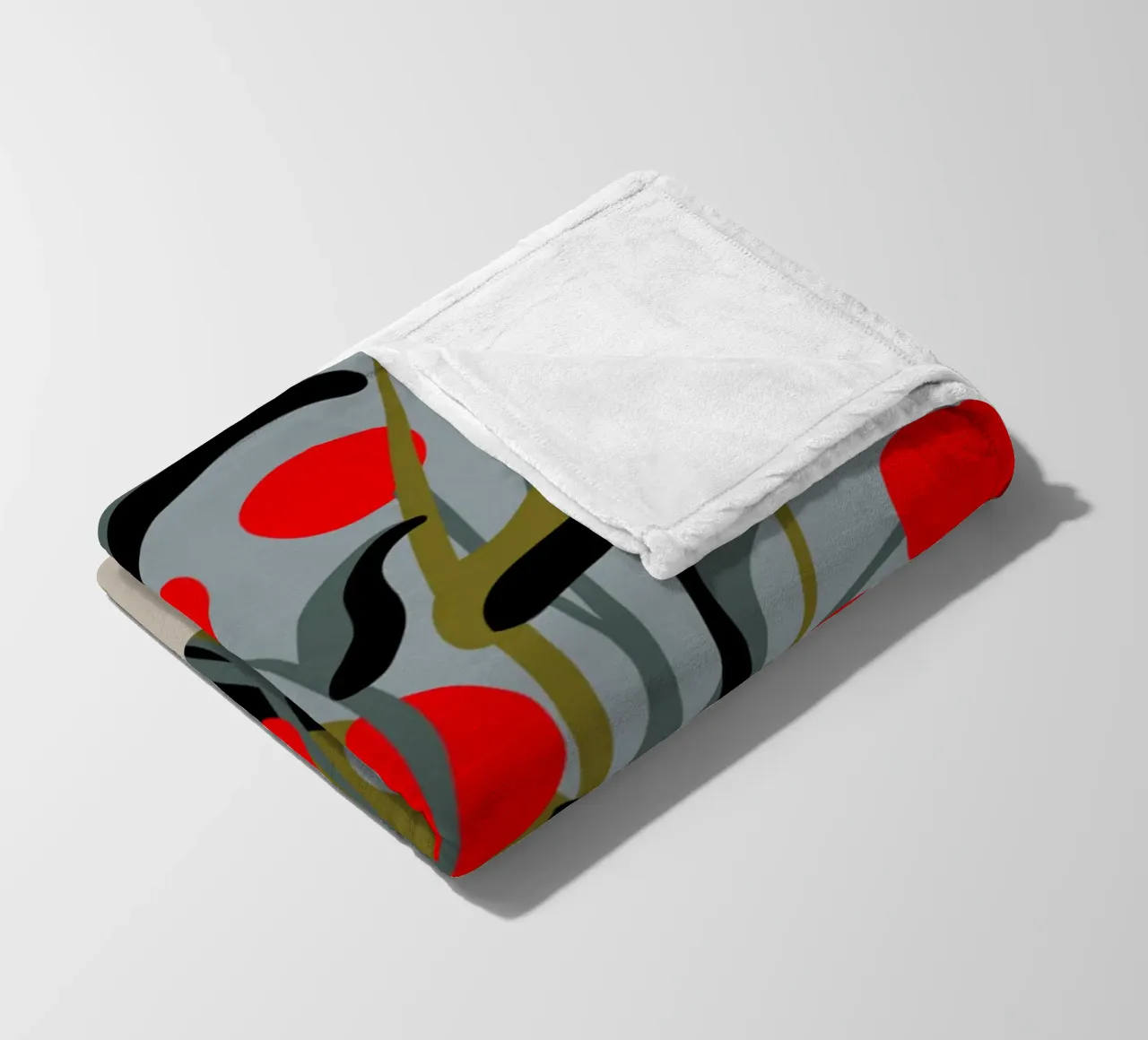 Bold Botanical Print – Modern Red Berries Wall Art coperta in pile da Spunk