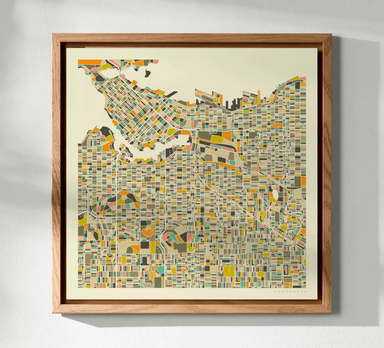 Vancouver Map alluminio dibond da Jazzberry Blue