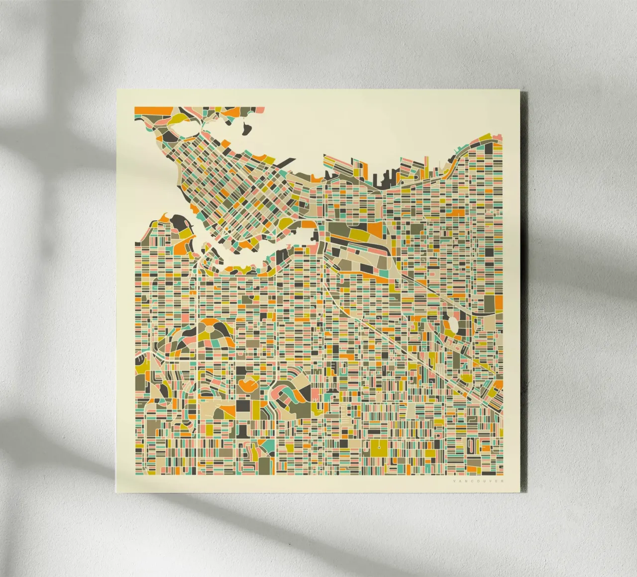 Vancouver Map alluminio dibond da Jazzberry Blue