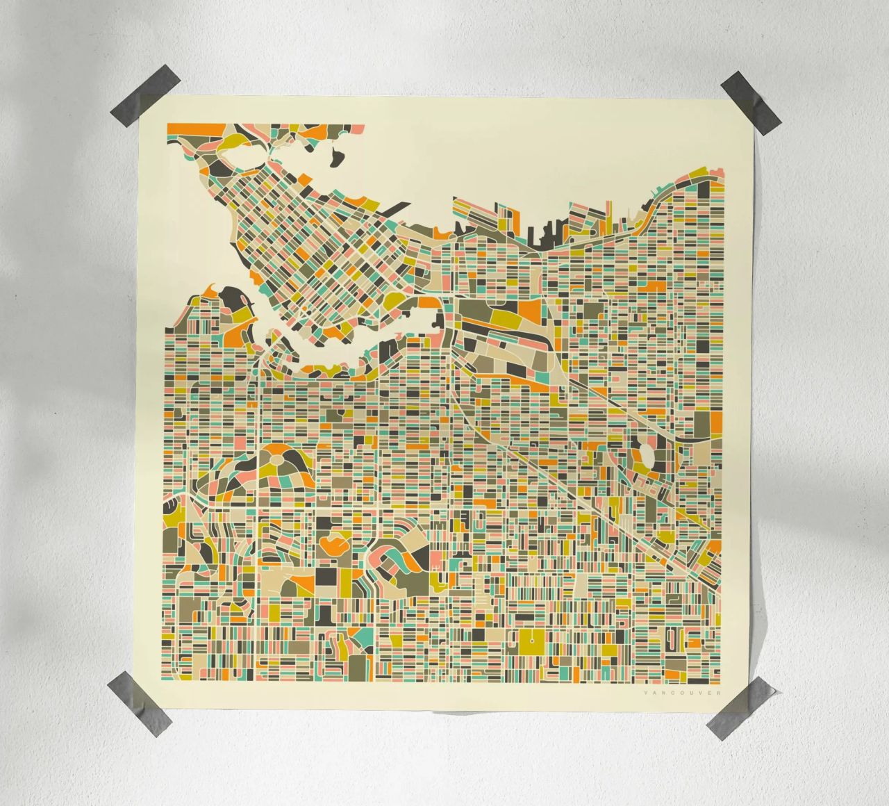 Vancouver Map poster da Jazzberry Blue