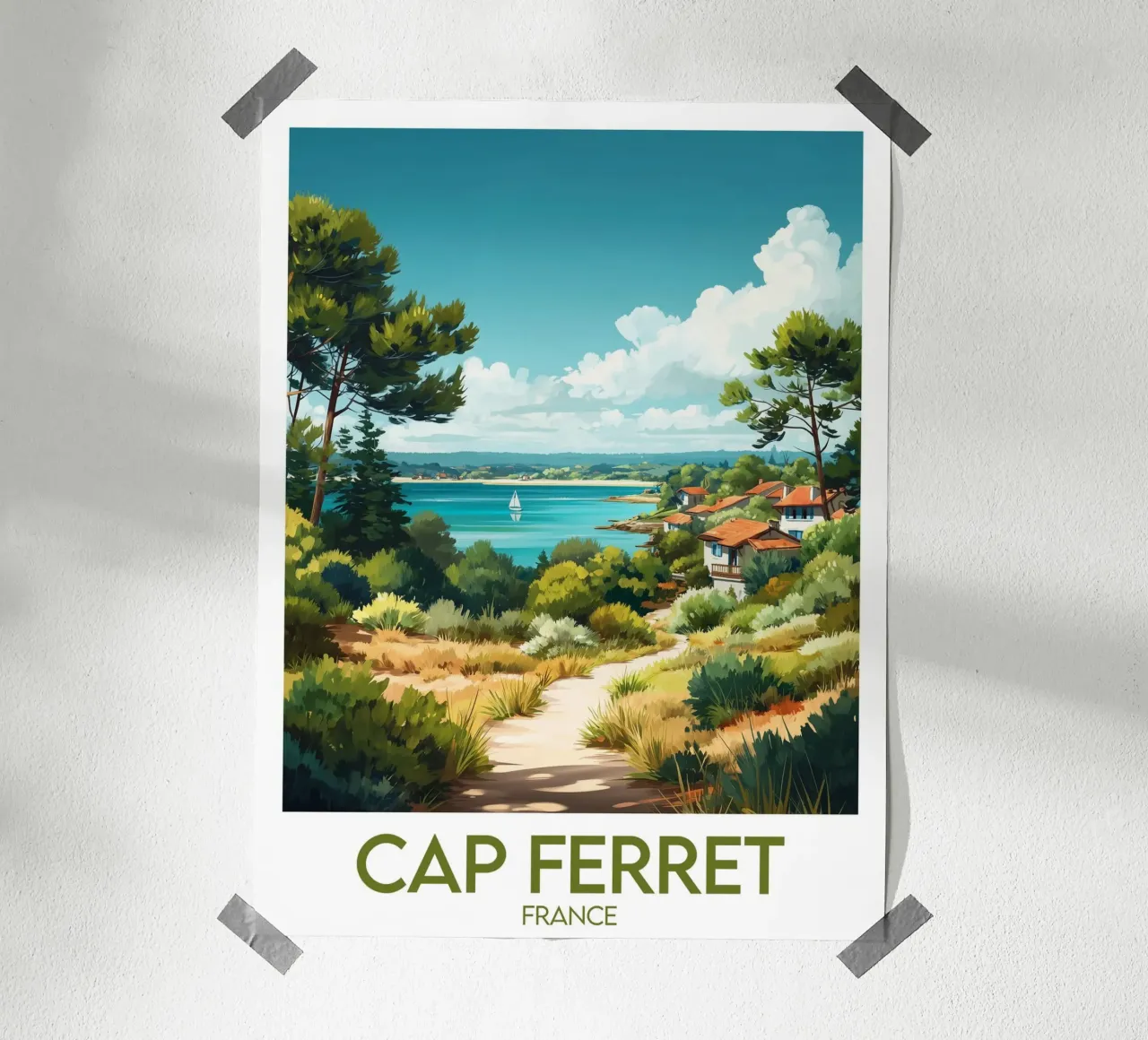 Affiche Cap Ferret poster con telaio in alluminio da Frame the World