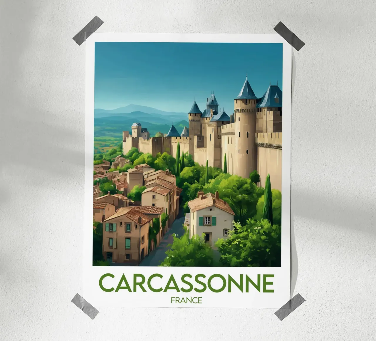 Affiche Carcassonne poster con telaio in alluminio da Frame the World
