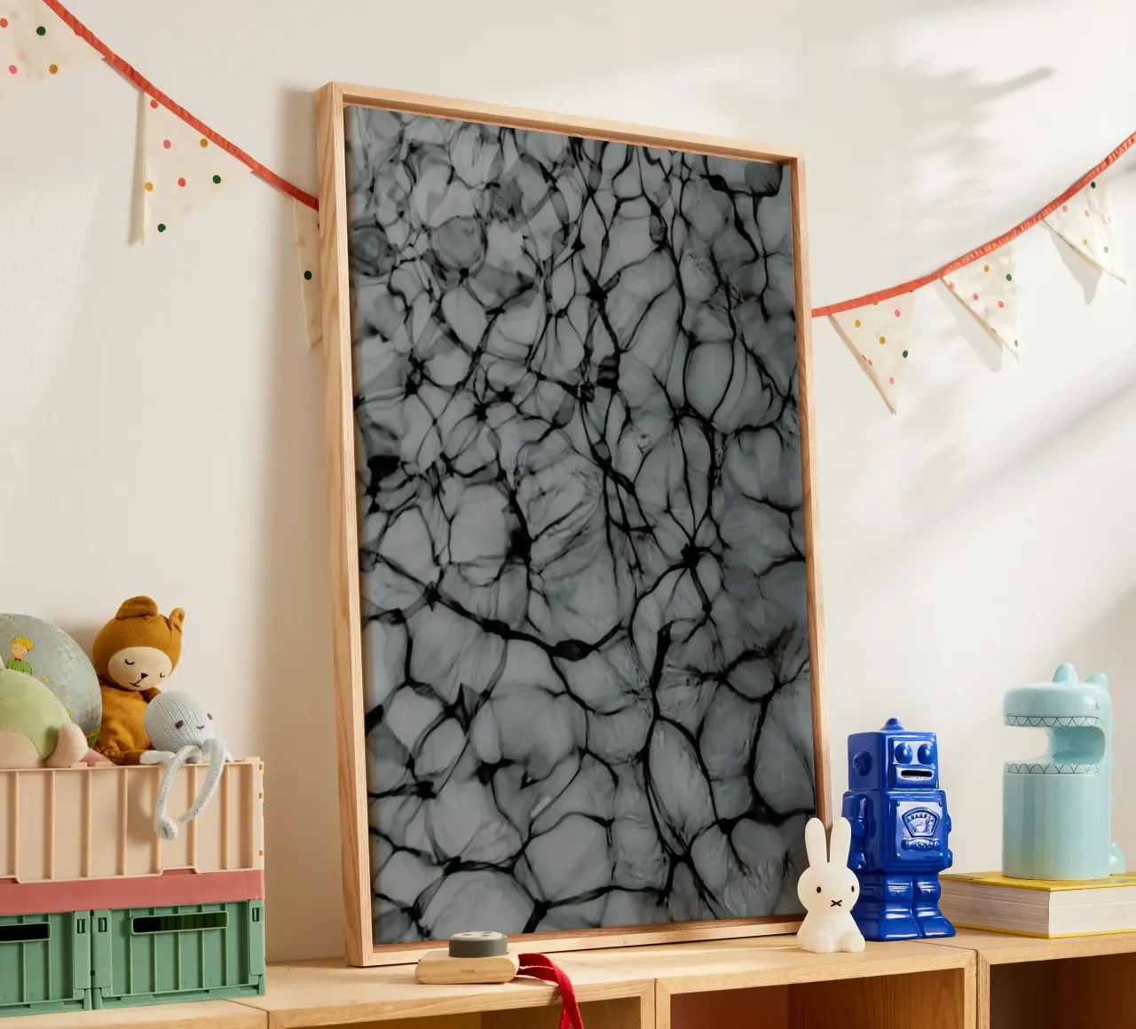 Abstract Life II canvas met Baklijst van Studio Nahili