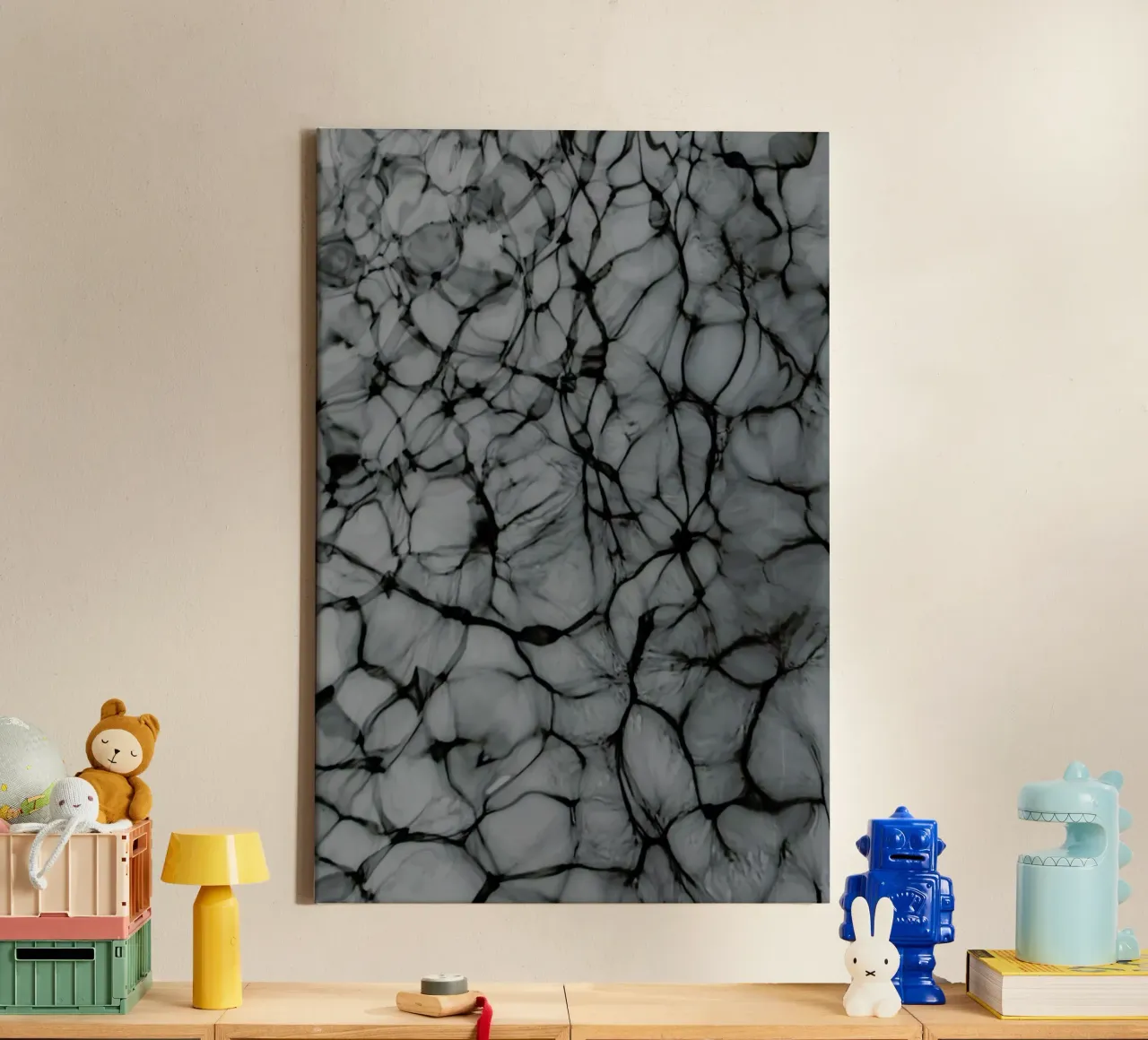 Abstract Life II canvas met Baklijst van Studio Nahili