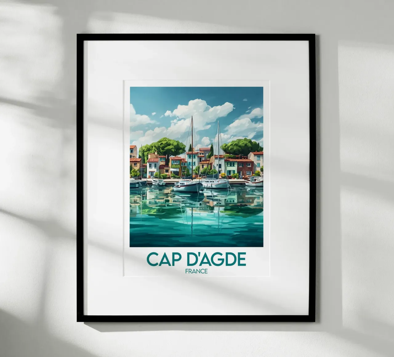 Poster di Cap d'Agde poster con telaio in alluminio da Frame the World
