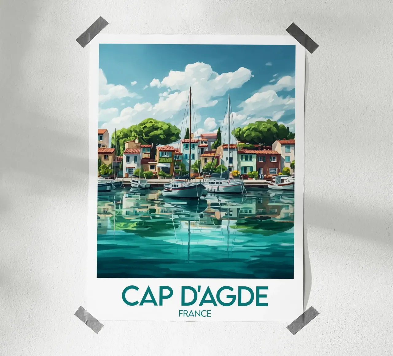 Poster di Cap d'Agde poster con telaio in alluminio da Frame the World