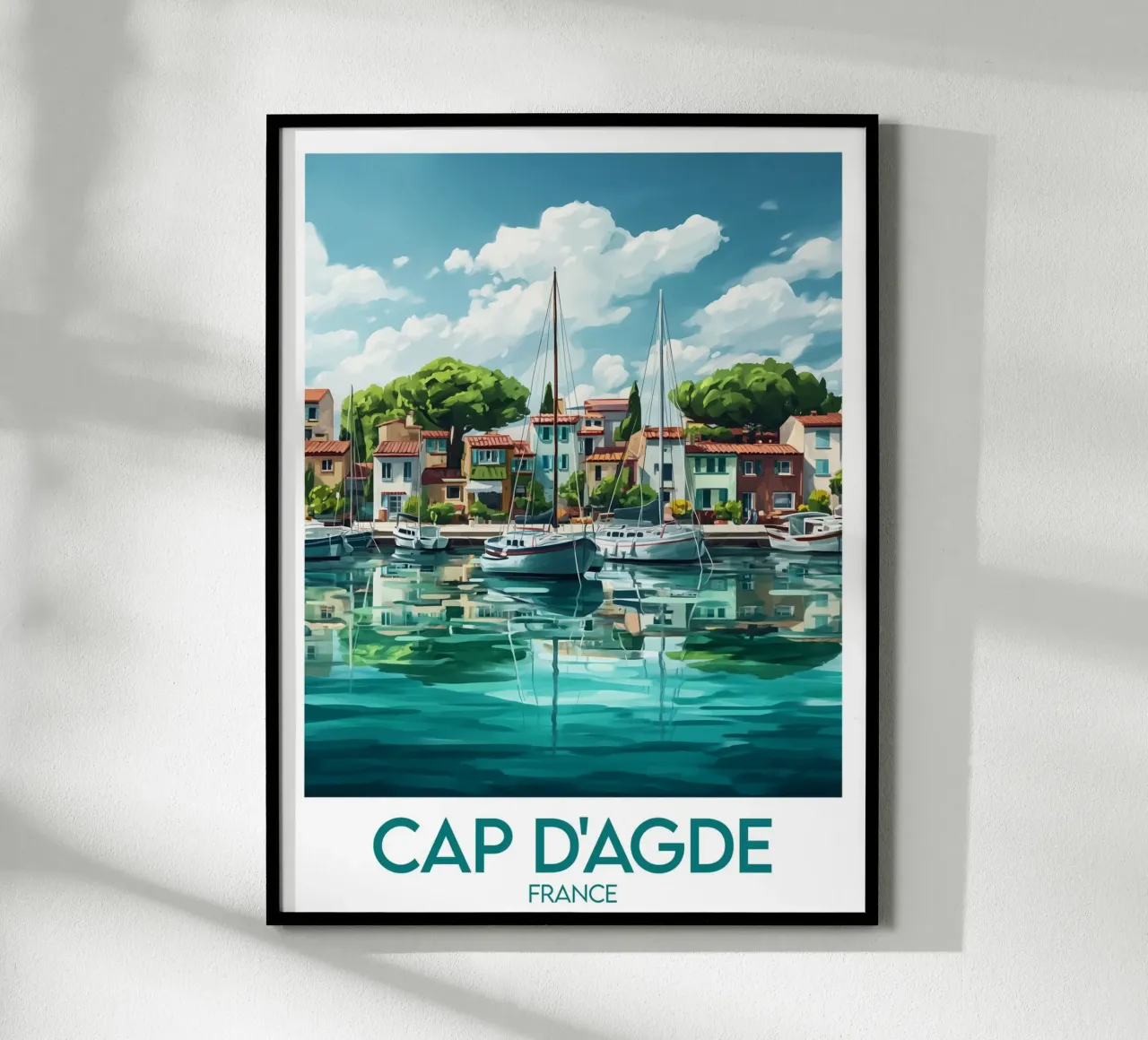 Poster di Cap d'Agde poster con telaio in alluminio da Frame the World