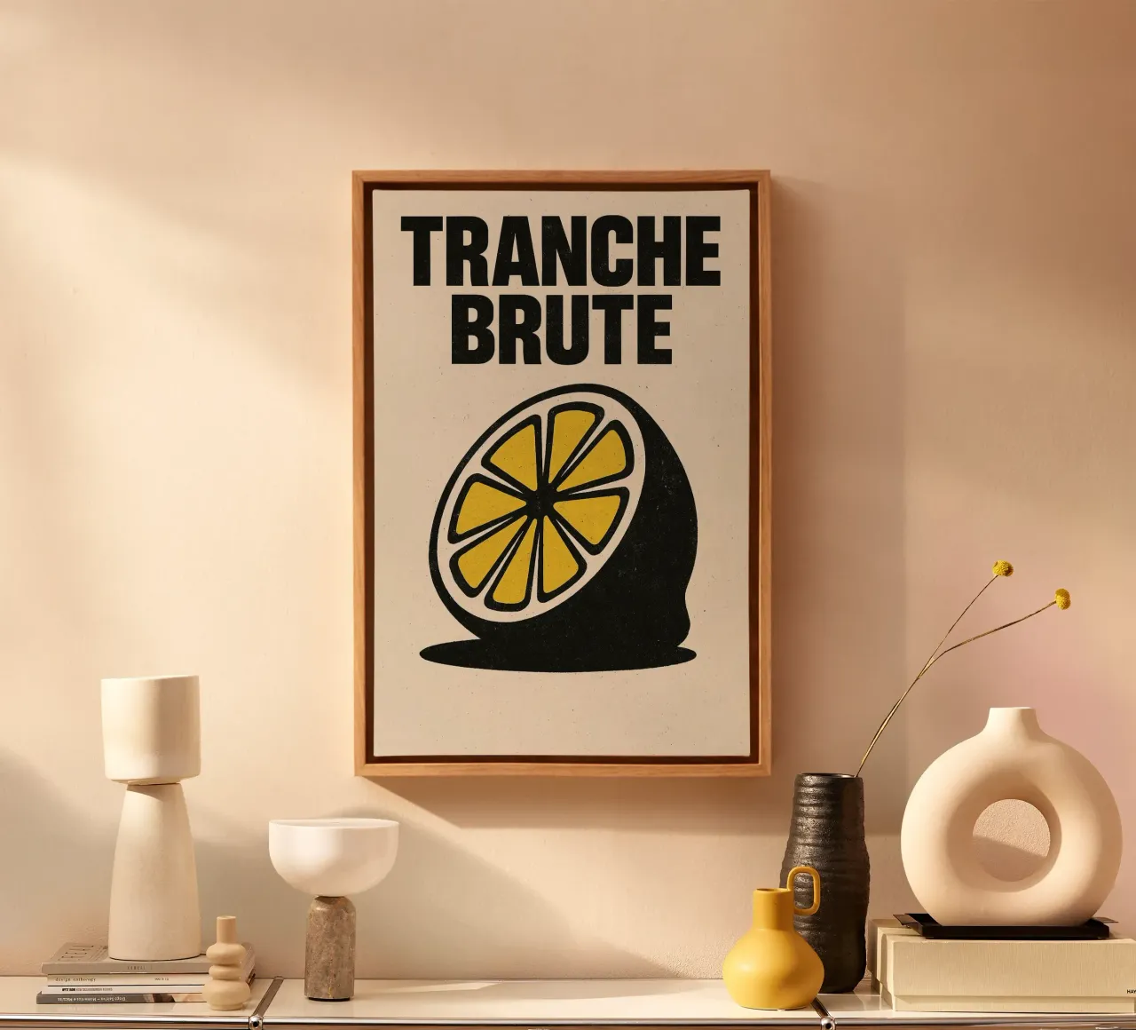 Tranche Brute – Le citron tela con Cornice a cassetta da Pop and Fruits - Affiches & posters