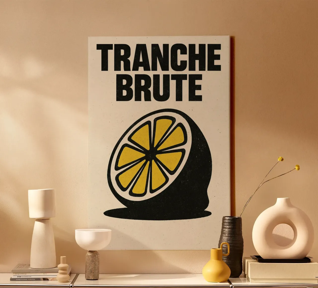 Tranche Brute – Le citron tela con Cornice a cassetta da Pop and Fruits - Affiches & posters