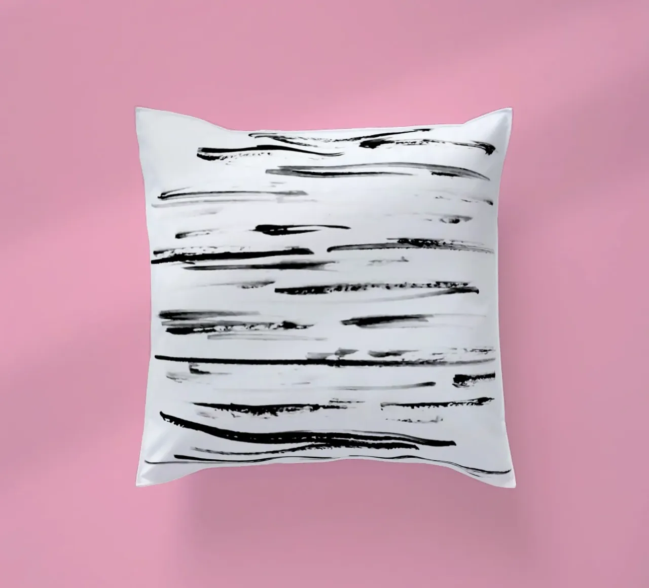 Black Minimalist brush Lines cuscino da Babett Schultze