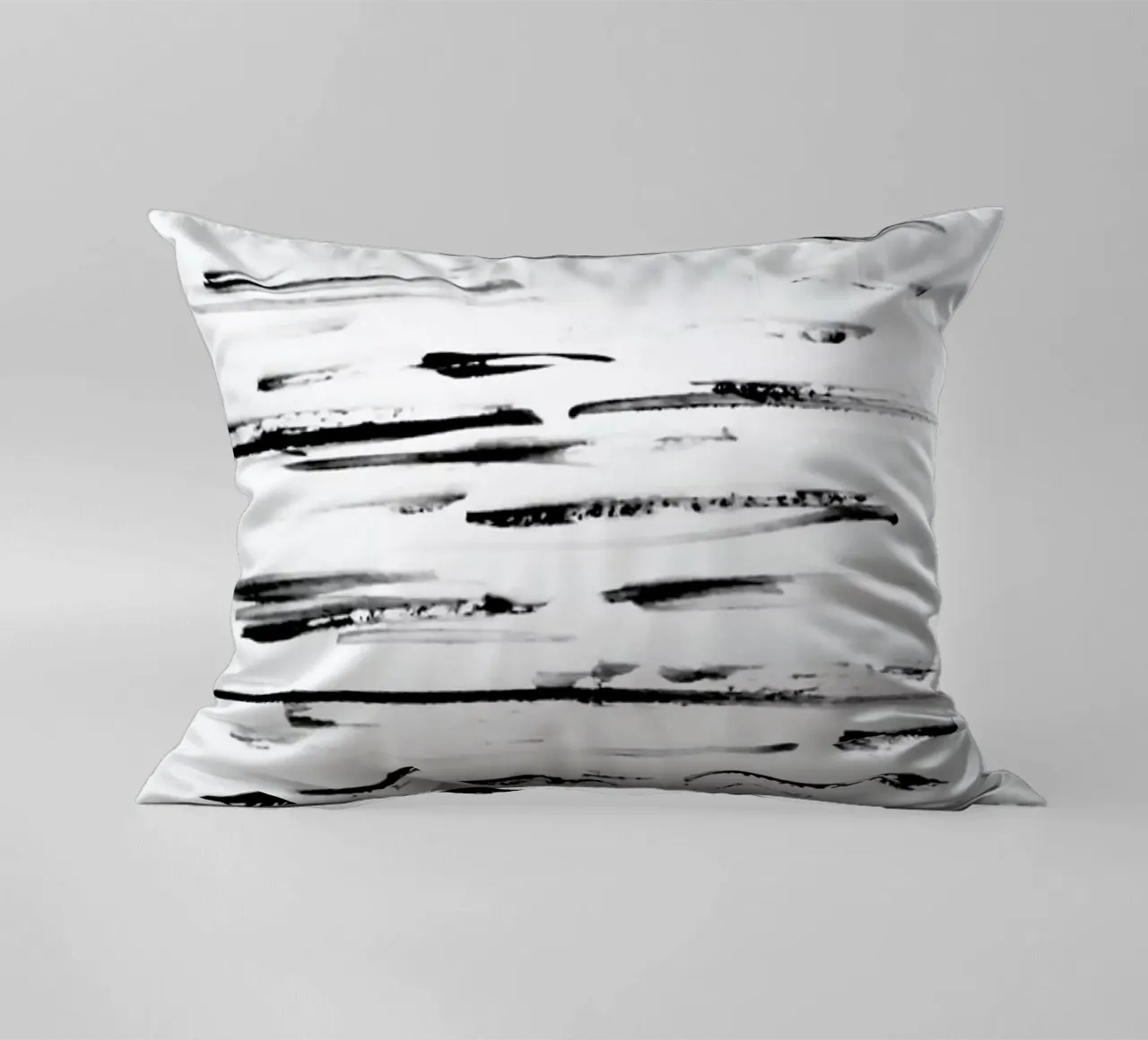 Black Minimalist brush Lines cuscino da Babett Schultze