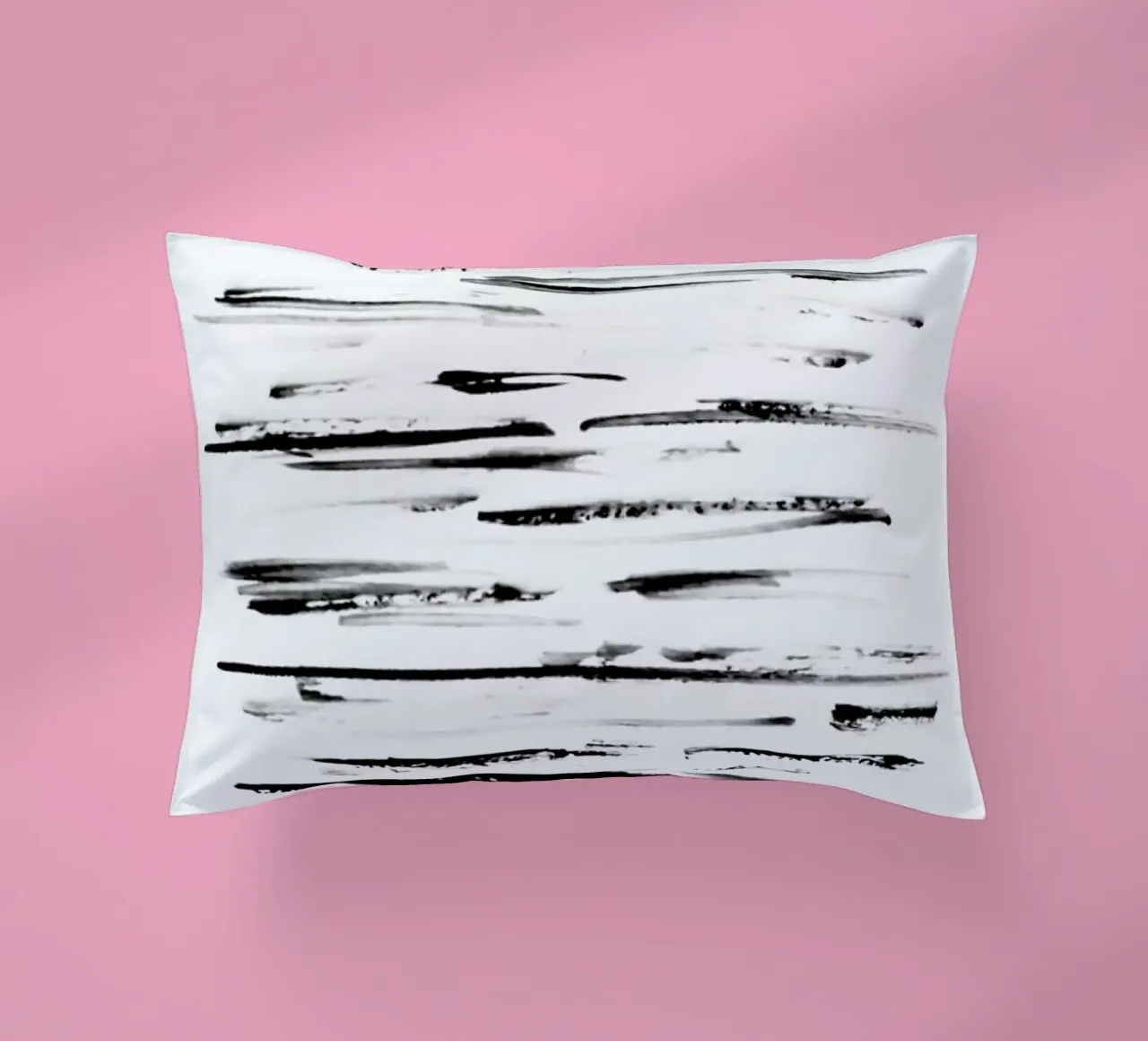 Black Minimalist brush Lines cuscino da Babett Schultze