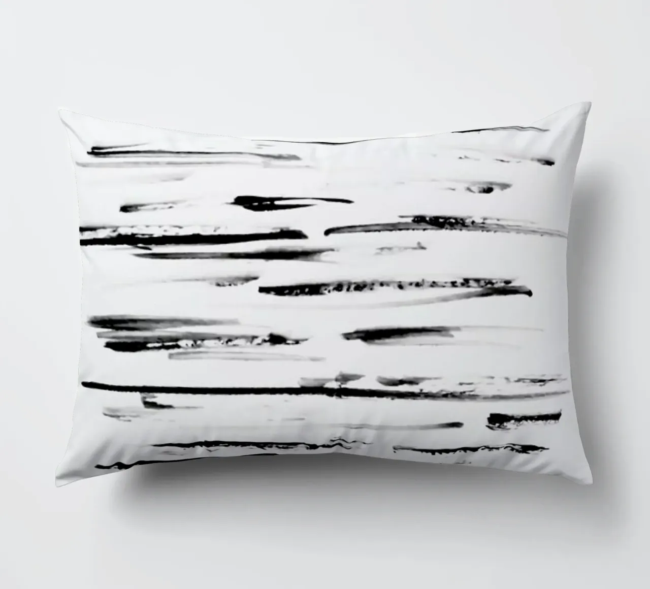 Black Minimalist brush Lines cuscino da Babett Schultze