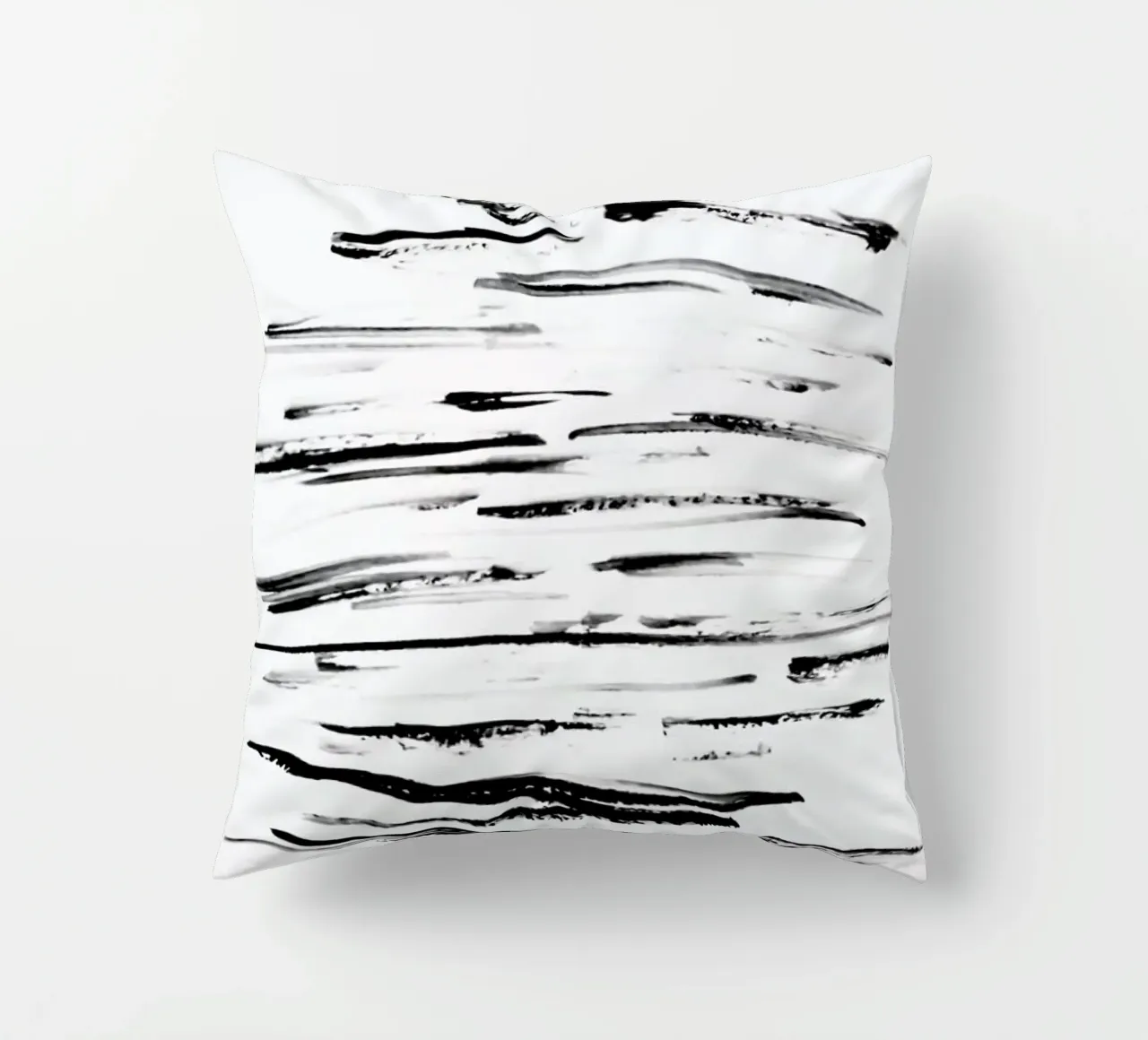Black Minimalist brush Lines cuscino da Babett Schultze
