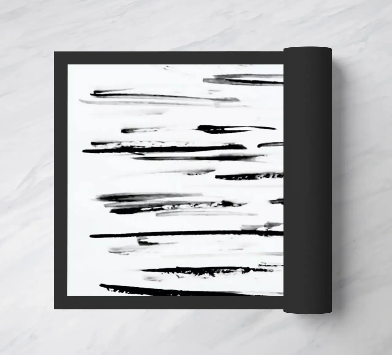 Black Minimalist brush Lines zerbino da Babett Schultze