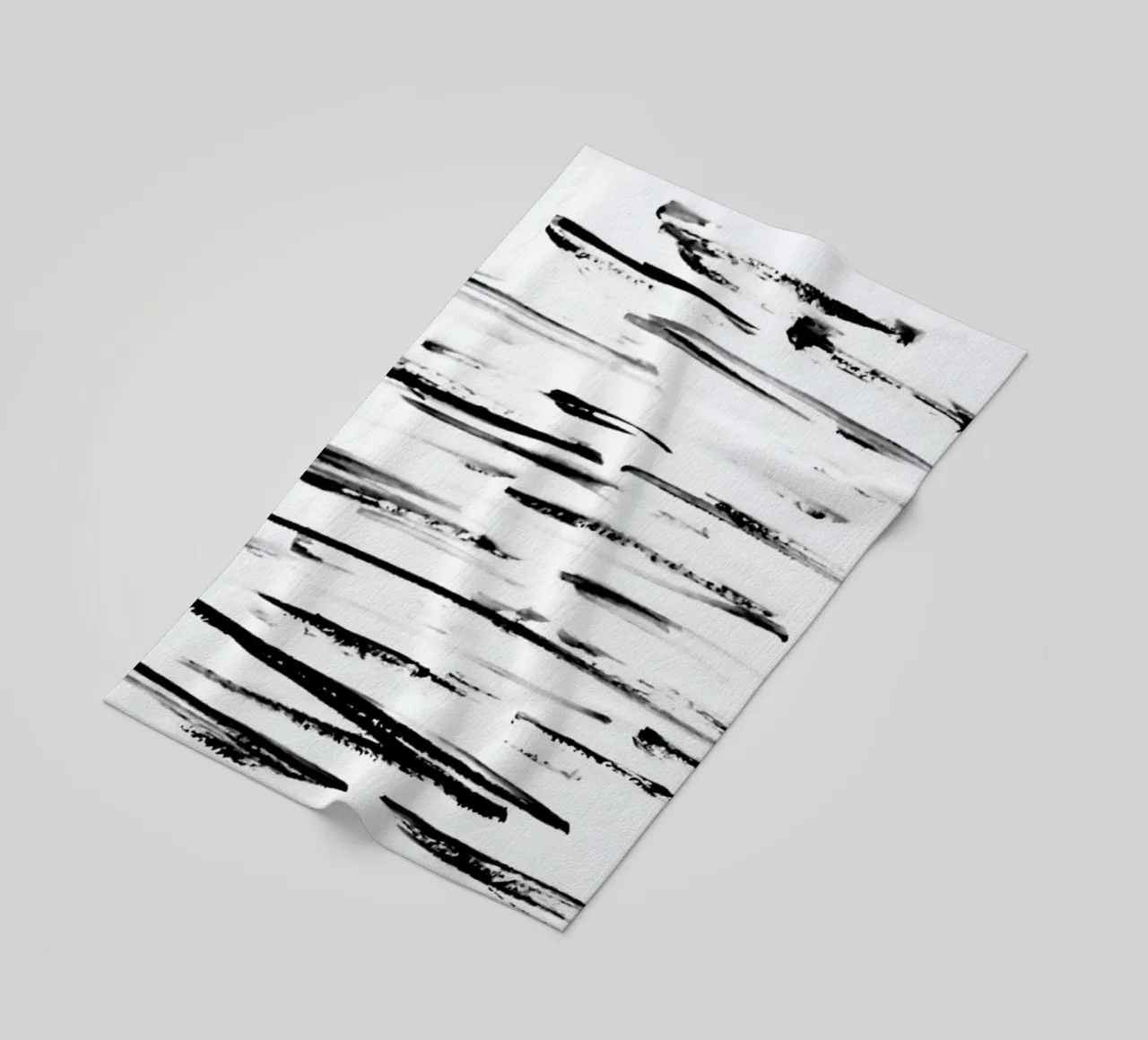Black Minimalist brush Lines telo mare da Babett Schultze