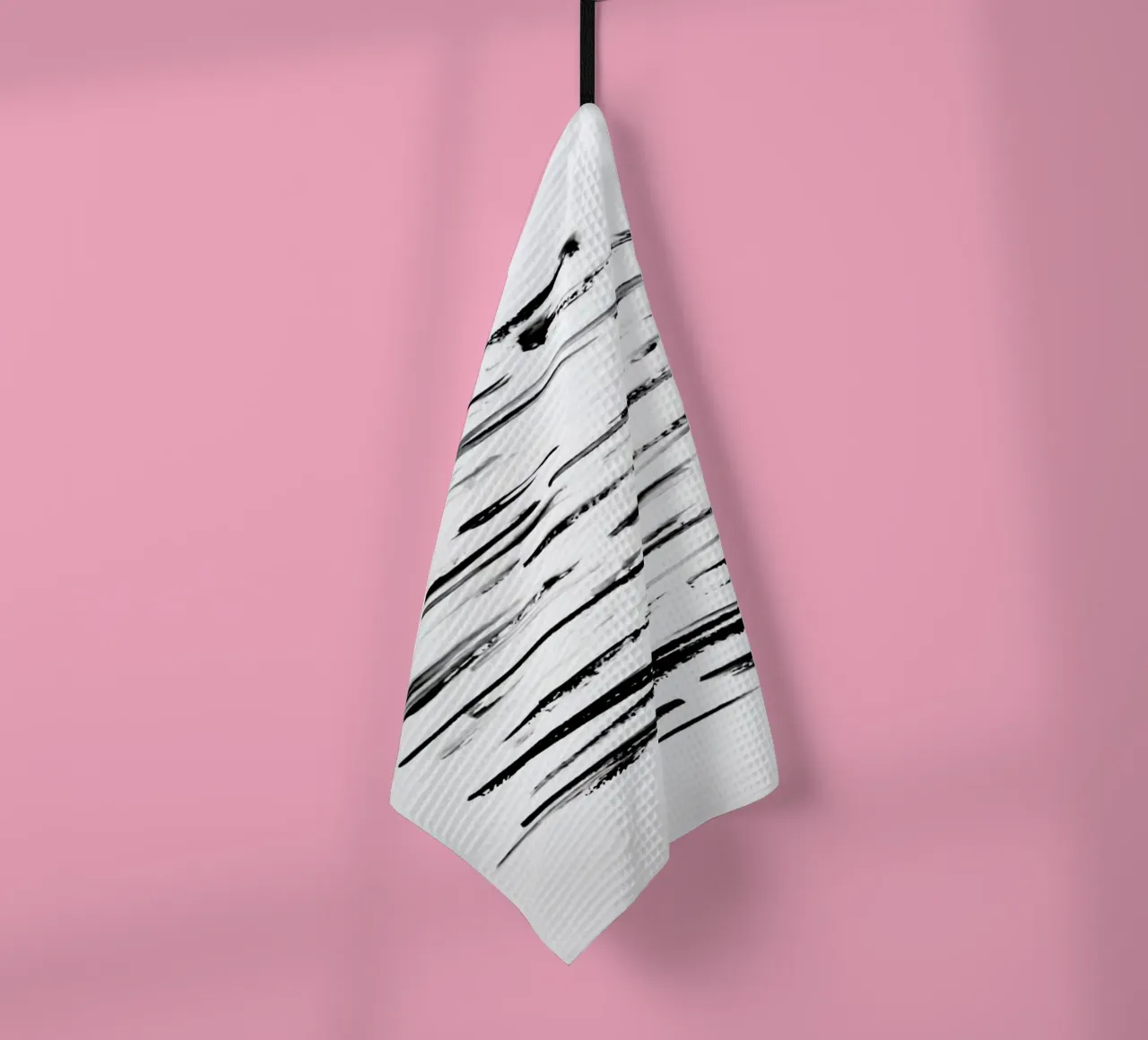 Black Minimalist brush Lines torchon de Babett Schultze